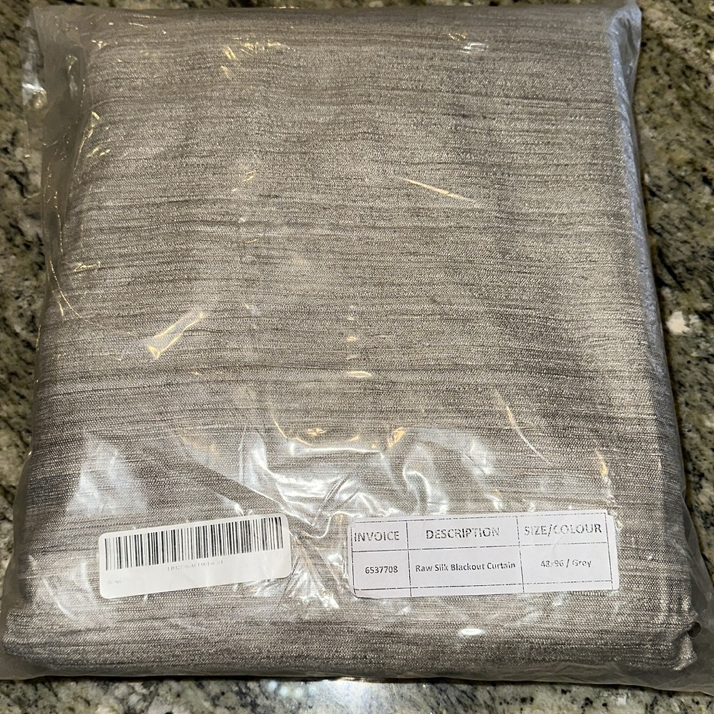 NWOT QUINCE 48x96 Raw Silk Room Darkening Curtain Grey 1 Panel Retail $120 (Q5) - Picture 7 of 8